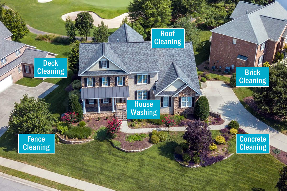 Home Exterior Soft Pressure Washing